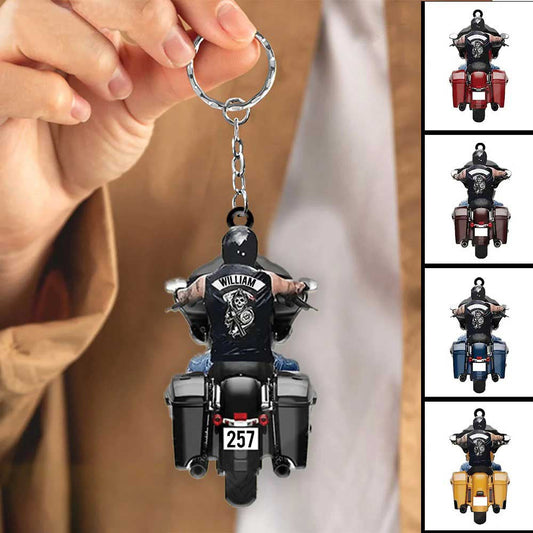 Personalized Biker Street Glide Road Glide Motorcycle Acrylic Keychain for Biker Man, Gift for Man KO0335