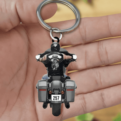 Personalized Biker Street Glide Road Glide Motorcycle Acrylic Keychain for Biker Man, Gift for Man KO0335