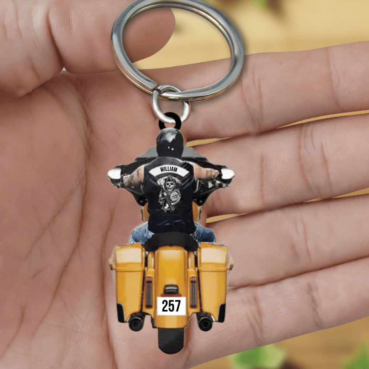 Personalized Biker Street Glide Road Glide Motorcycle Acrylic Keychain for Biker Man, Gift for Man KO0335