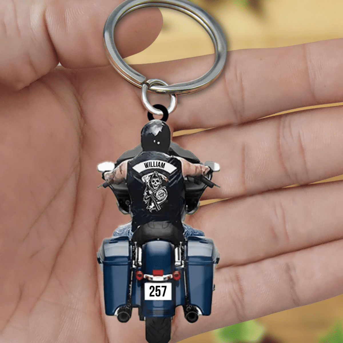 Personalized Biker Street Glide Road Glide Motorcycle Acrylic Keychain for Biker Man, Gift for Man KO0335