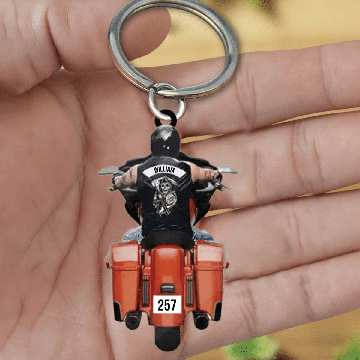 Personalized Biker Street Glide Road Glide Motorcycle Acrylic Keychain for Biker Man, Gift for Man KO0335