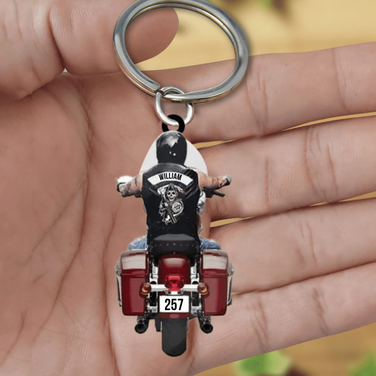 Personalized Biker Street Glide Road Glide Motorcycle Acrylic Keychain for Biker Man, Gift for Man KO0335