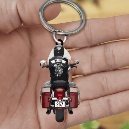 Personalized Biker Street Glide Road Glide Motorcycle Acrylic Keychain for Biker Man, Gift for Man KO0335