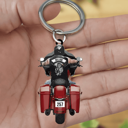 Personalized Biker Street Glide Road Glide Motorcycle Acrylic Keychain for Biker Man, Gift for Man KO0335