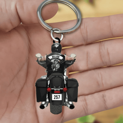 Personalized Biker Street Glide Road Glide Motorcycle Acrylic Keychain for Biker Man, Gift for Man KO0335