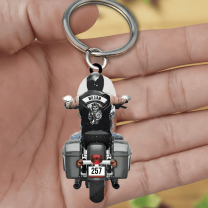 Personalized Biker Street Glide Road Glide Motorcycle Acrylic Keychain for Biker Man, Gift for Man KO0335