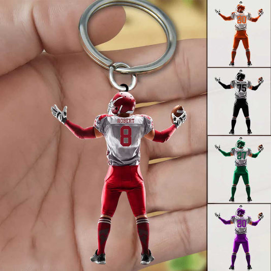 Personalized American Football Acrylic Keychain Great Christmas Gift Idea For Football Player Lovers KO0330