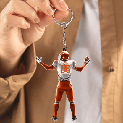 Personalized American Football Acrylic Keychain Great Christmas Gift Idea For Football Player Lovers KO0330