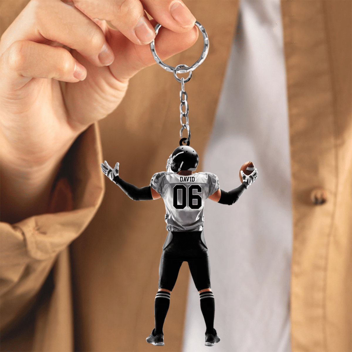 Personalized American Football Acrylic Keychain Great Christmas Gift Idea For Football Player Lovers KO0330