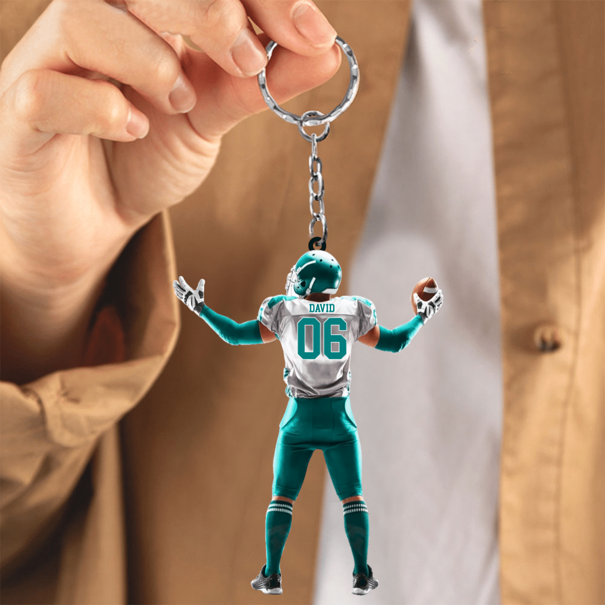 Personalized American Football Acrylic Keychain Great Christmas Gift Idea For Football Player Lovers KO0330