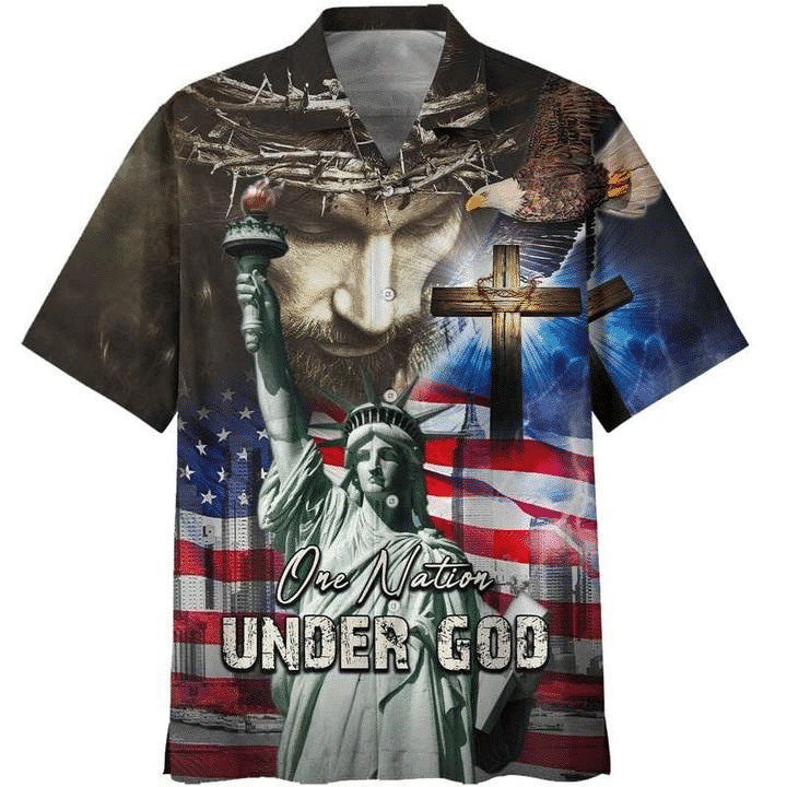 4th July One Nation Under God Independence Day Hawaiian Shirts Aloha Hawaii Shirt Aloha Shirt For Summer HO3978