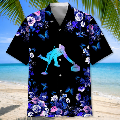 Curling Hawaiian Nature Hawaiian Shirt, 3D Printed Curling Sport Hawaii Shirt HO3717