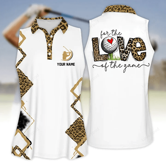 Personalized 3d all over print golf shirt, for the love golf of the game leopard golf love GY0010