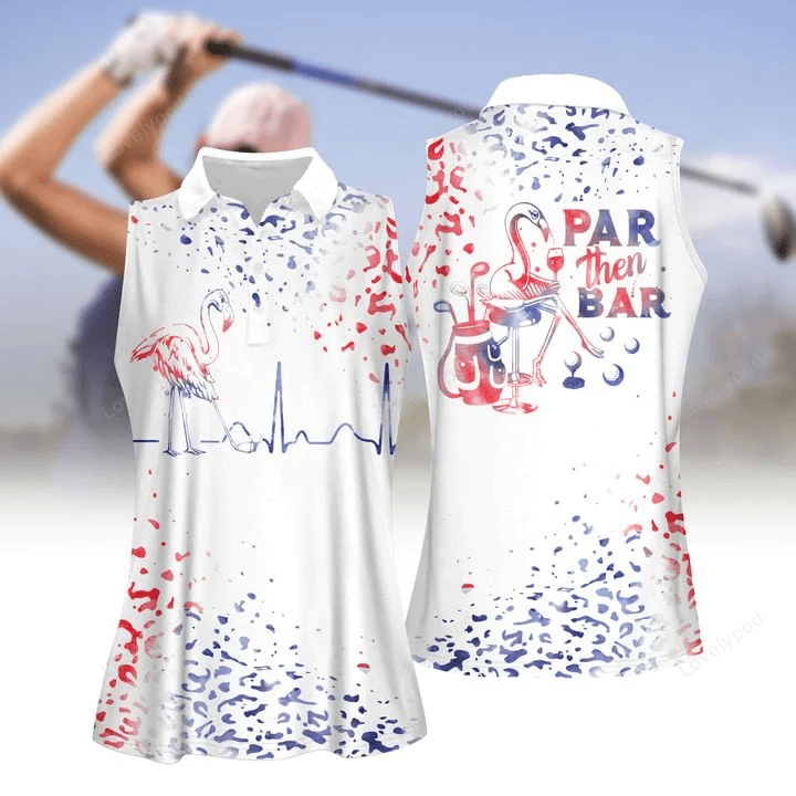 Watercolor leopard par then bar flamingo women golf polo shirt GY0039