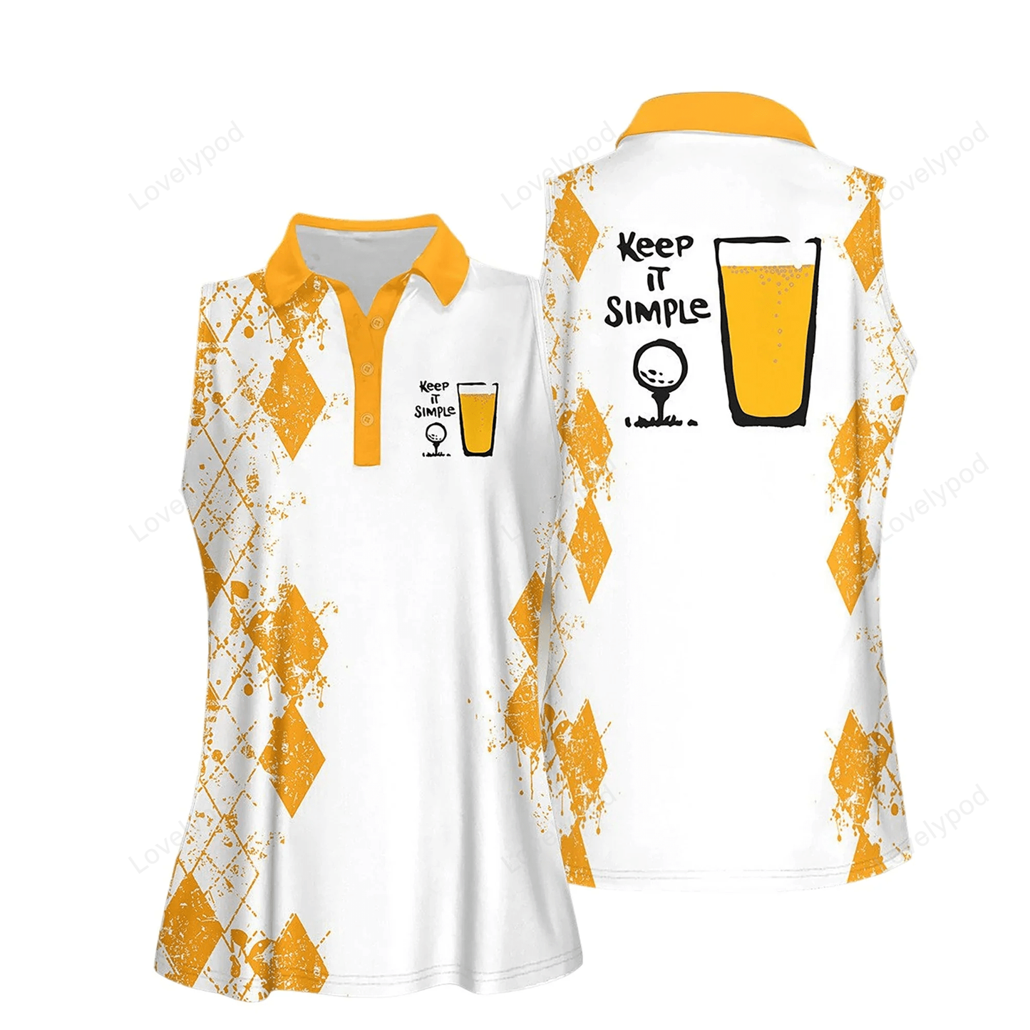 Keep it simple golf and beer women short sleeve polo shirt, sleeveless polo shirt GY0059