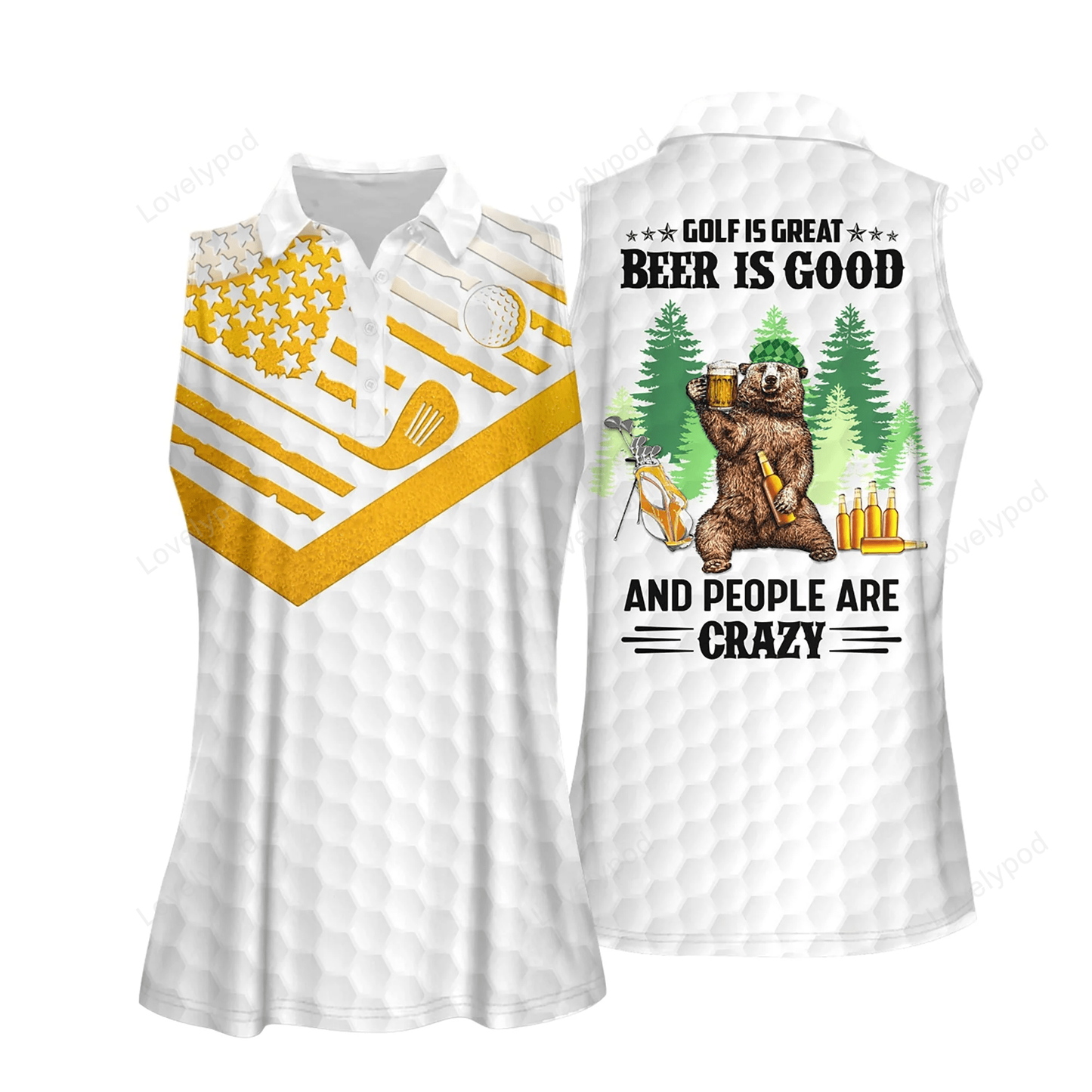 Golf is great beer is good women short sleeve polo shirt sleeveless polo shirt GY0284