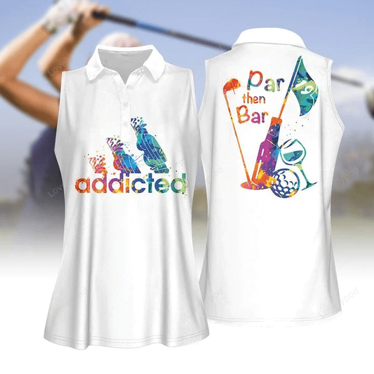 Water color par then bar addicted women golf polo shirt GY0038