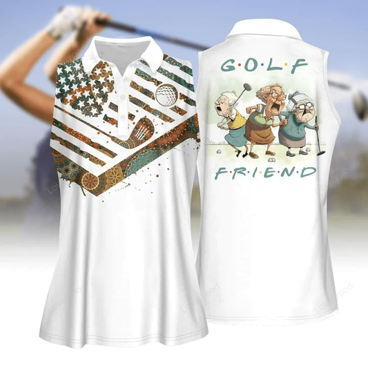 Golf friends grandmas women polo shirt, women sleeveless polo shirt, ladies sleeveless golf shirt GY0331