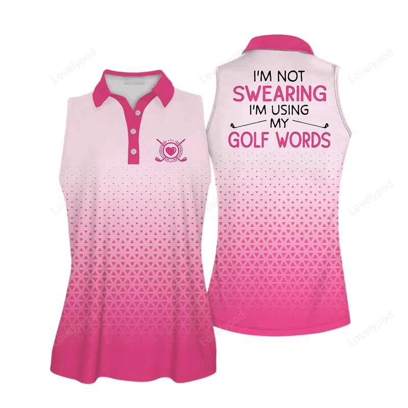 Sleeveless polo for golf woman, im not swearing sleeveless polo shirt GY0378