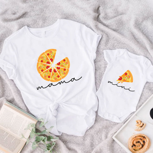 Pizza Pizza Slice Matching Set For Mother and Baby, Mom And Me Pizza Slice Clothing Set From Dad MI0251