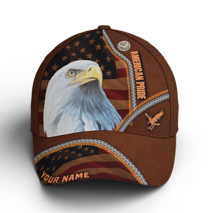 American Pride Eagle Leather Style Baseball Cap Lasfour CO0755