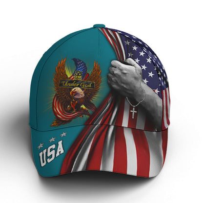 One Nation Under God Eagle American Flag Baseball Cap Lasfour Patriotic Classic Cap CO0682