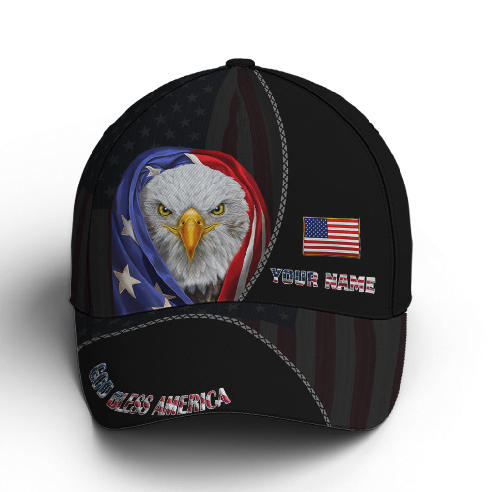 Bless America Eagle With Flag Baseball Cap Lasfour CO0756