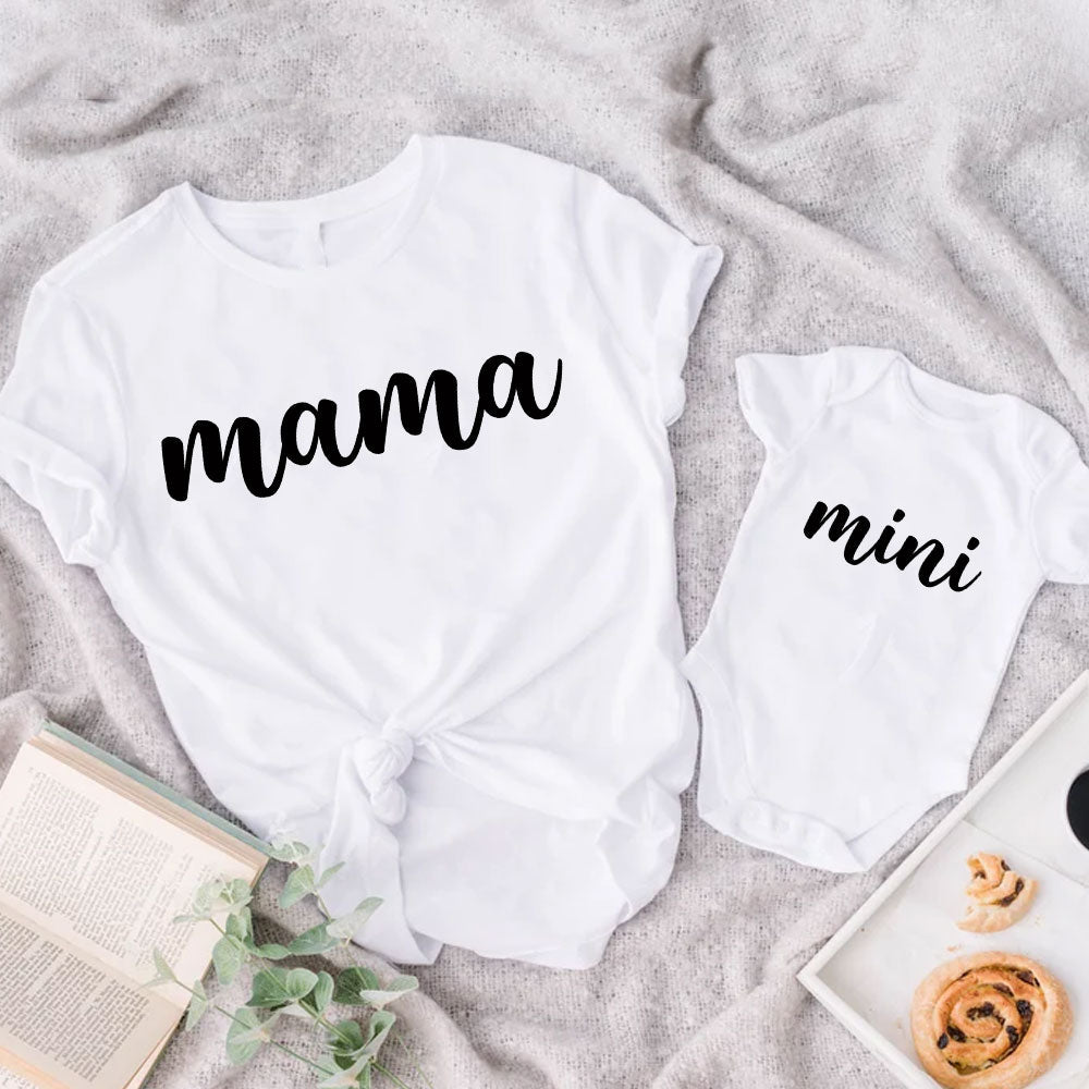 Mom and Me Matching Shirt, Mama Mini Matching Set for Mom and Baby, Custom Name, Gift For New Mom From Husband MI0241