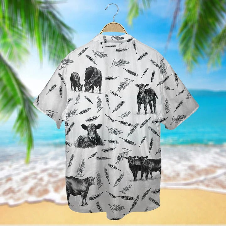 Cattle Pattern - Hawaiian Shirt, Unisex Print Aloha Short Sleeve Casual Shirt, Cow Hawaiian Shirt HO5073