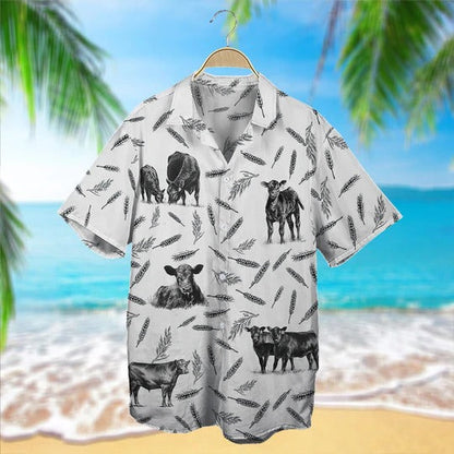 Cattle Pattern - Hawaiian Shirt, Unisex Print Aloha Short Sleeve Casual Shirt, Cow Hawaiian Shirt HO5073