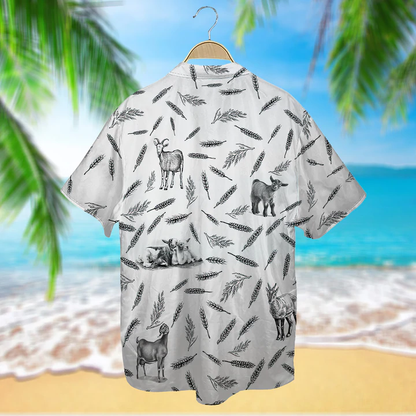 Goat Pattern - Hawaiian Shirt, Animal Farm Goat Hawaiian Shirts For Men, women HO2490