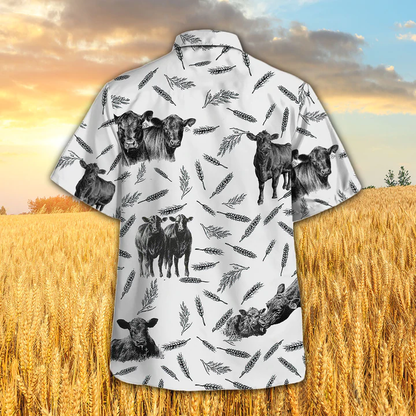 Black Angus Pattern - Hawaiian Shirt, Animal Farm Cow Hawaiian Shirts For Men, women HO2493