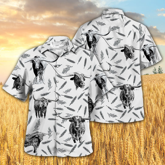 Tx-Longhorn Pattern Hawaiian Shirt Men Women HO5415