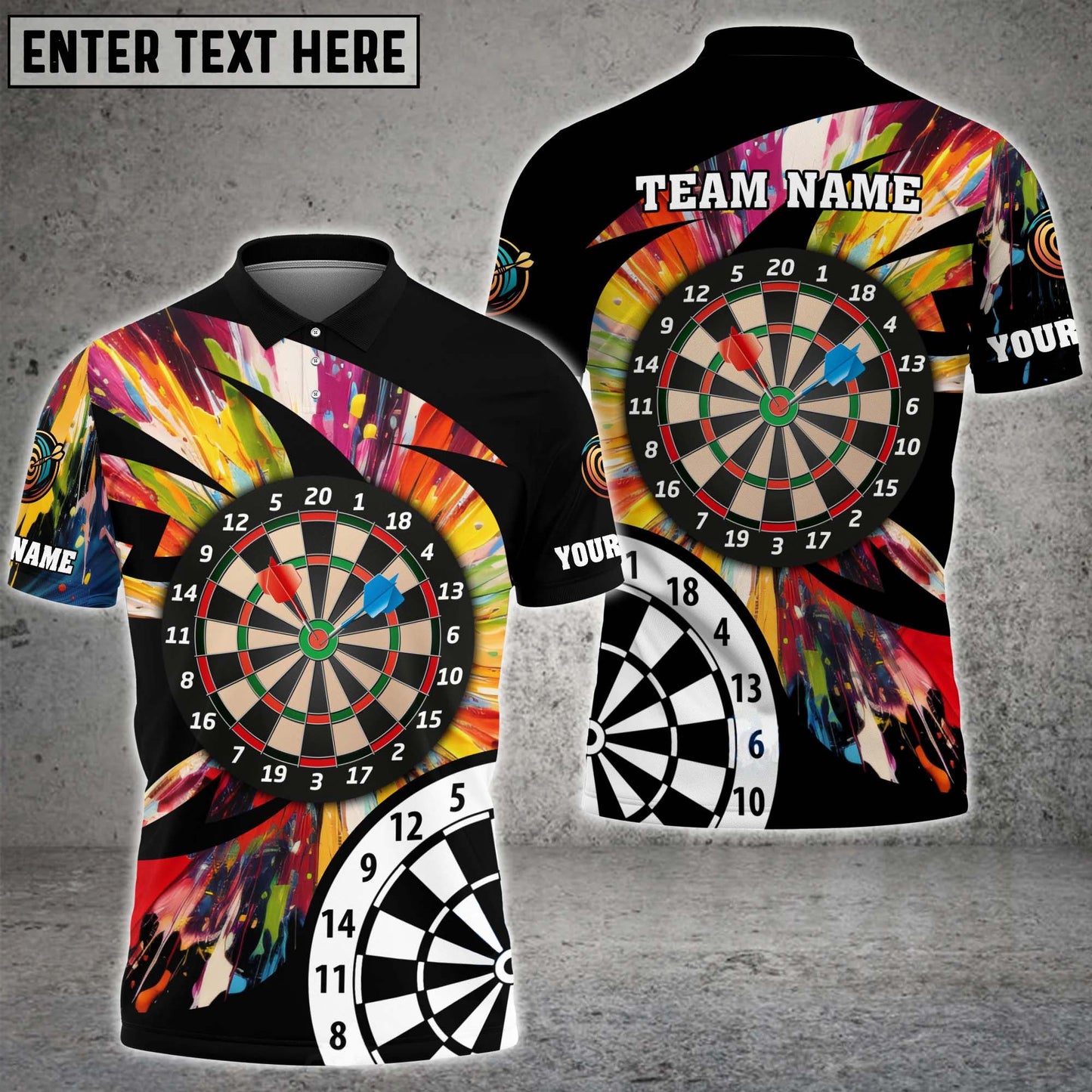 Lasfour Colorful Darts Board Personalized Name, Team Name 3D Shirt DMA0090