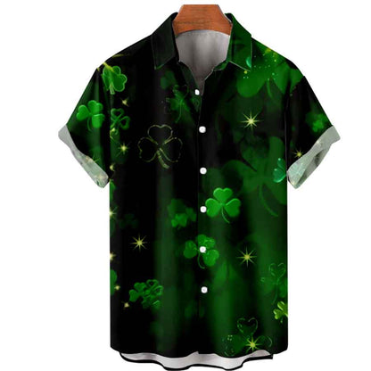 Mens St. Patrick's Day 3D Hawaiian Shirt, Shamrock Shirt, Irish hawaiian Shirt PO0138