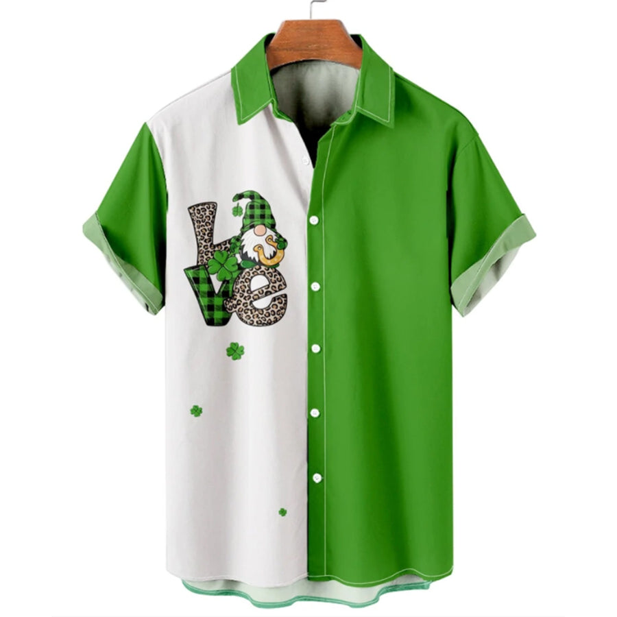 Shenanigans St. Patrick's Day Clover hawaiian shirt, Lucky Patrick's day, Irish hawaiian shirt PO0077