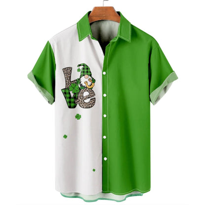 Simple St. Patrick's Day Clover hawaiian shirt, Lucky Patrick's day, Irish hawaiian shirt PO0079