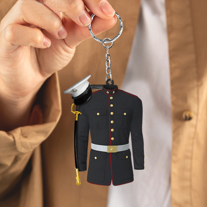 Personalized Military Uniform Keychain, Custom Name Military Keychain KO0189