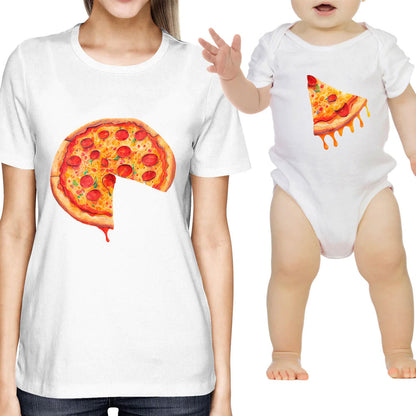 Mother and Son Daughter Pizza Matching Shirt Onesie Toddler, Mom and Baby Pizza Matching Set MI0261