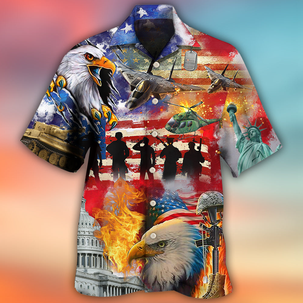 Veteran Independence Day American Hawaiian Shirt, 3D Printed Veteran Hawaii Shirt HO3976