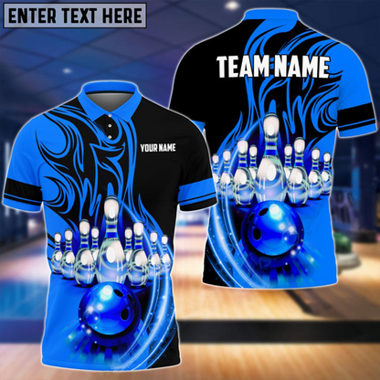 Custom Flame Bowling Polo Shirts BO0323