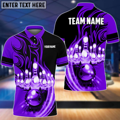 Custom Flame Bowling Polo Shirts BO0323