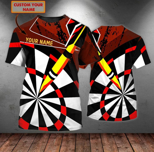 Lasfour Dart Personalized 3D All Over Printed Red And Black Shirt DMA0424