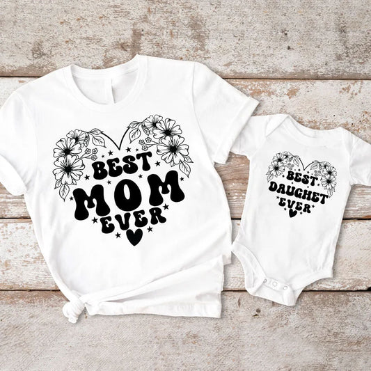 Best Mom Ever Best Baby Ever Matching Shirt Bodysuit Onesie Toddler For Mom And Baby Mother's Day Gift For Wife From Husband MI0276