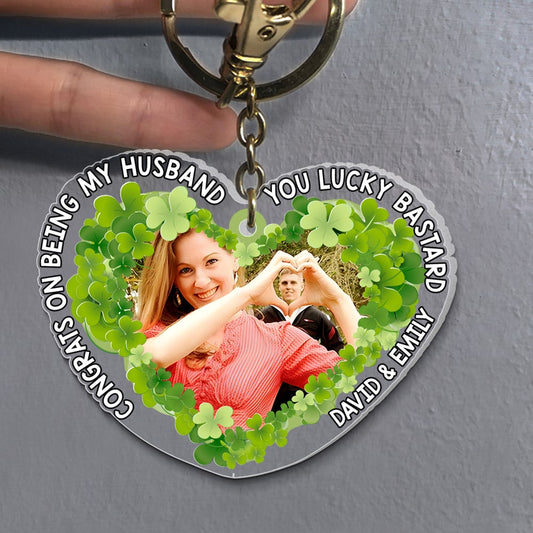 Congrats On Being My Husband-Custom Photo Keychain- Couple Gift- Couple Keychain KO0010