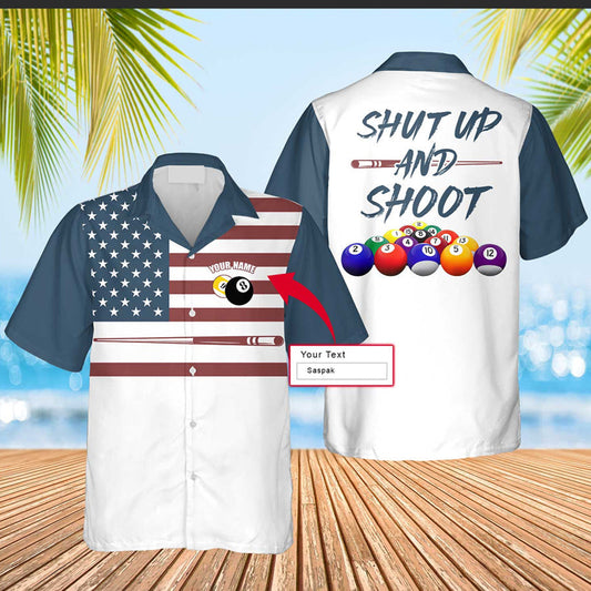 Billiard Custom Shirt, Pool Player Custom Name Men Hawaiian Shirt, Personalized Aloha Shirt For Billiards Player Lasfour HO4117