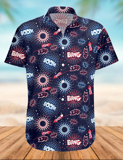 4th Of July Fireworks With Sound Hawaiian Shirt HO0295