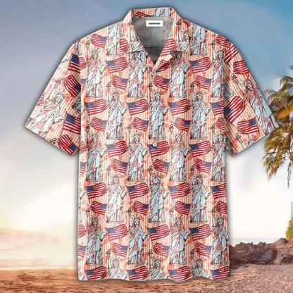 Truck And Firework Pattern Hawaiian Shirt For Men Women - 4th Of July Button Down Aloha Shirt HO1439