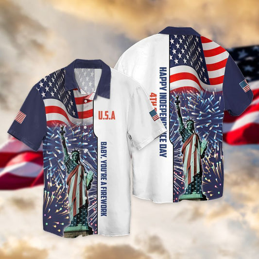 4th Of July Independence Day American Flag Statue Of Liberty Hawaiian Shirt HO1118