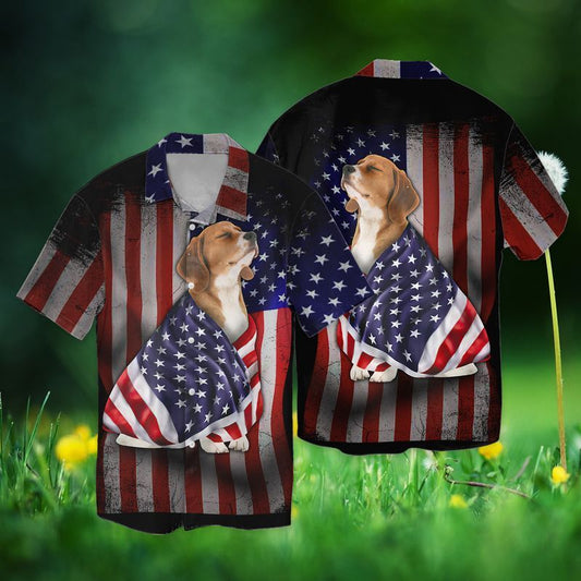 4th Of July Beagle Dog America For Men And Women Graphic Print Short Sleeve Hawaiian shirt HO2308